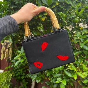 Vintage 90s Y2K GAP lipstick bamboo handle bag